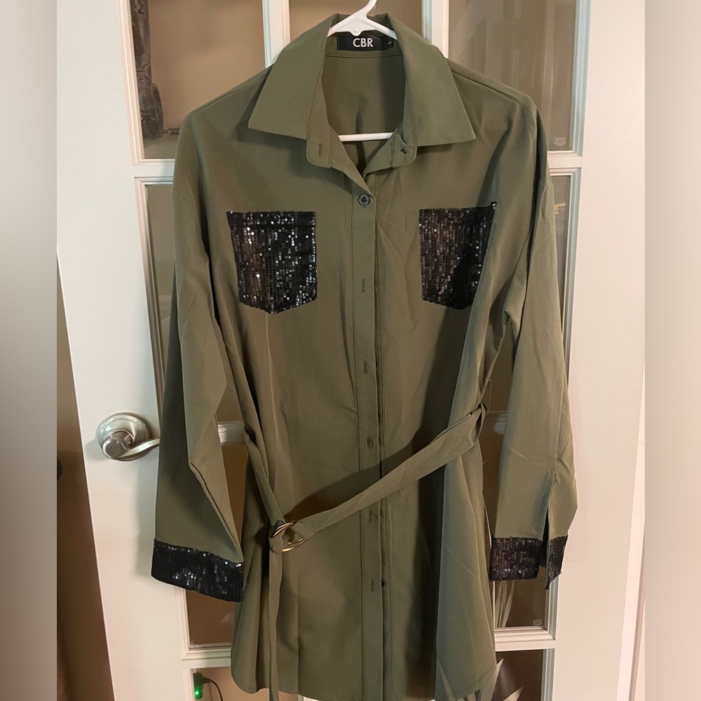 Ladies CBR Tunic Button Down Shirt with Belt